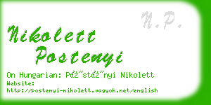 nikolett postenyi business card